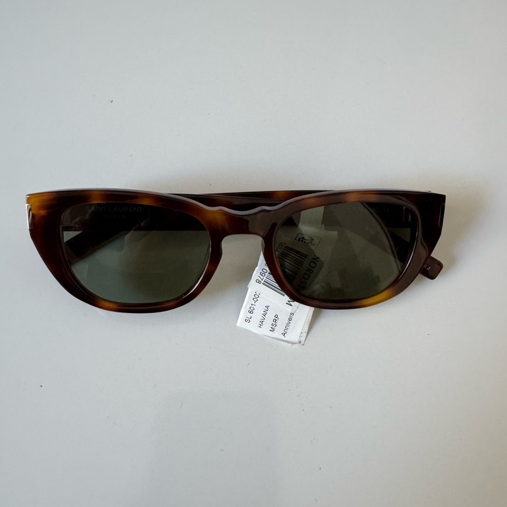 Saint Laurent SL 601 002 Rectangular Havana Green 51 mm-20-145 Unisex Sunglasses - Picture 5 of 16